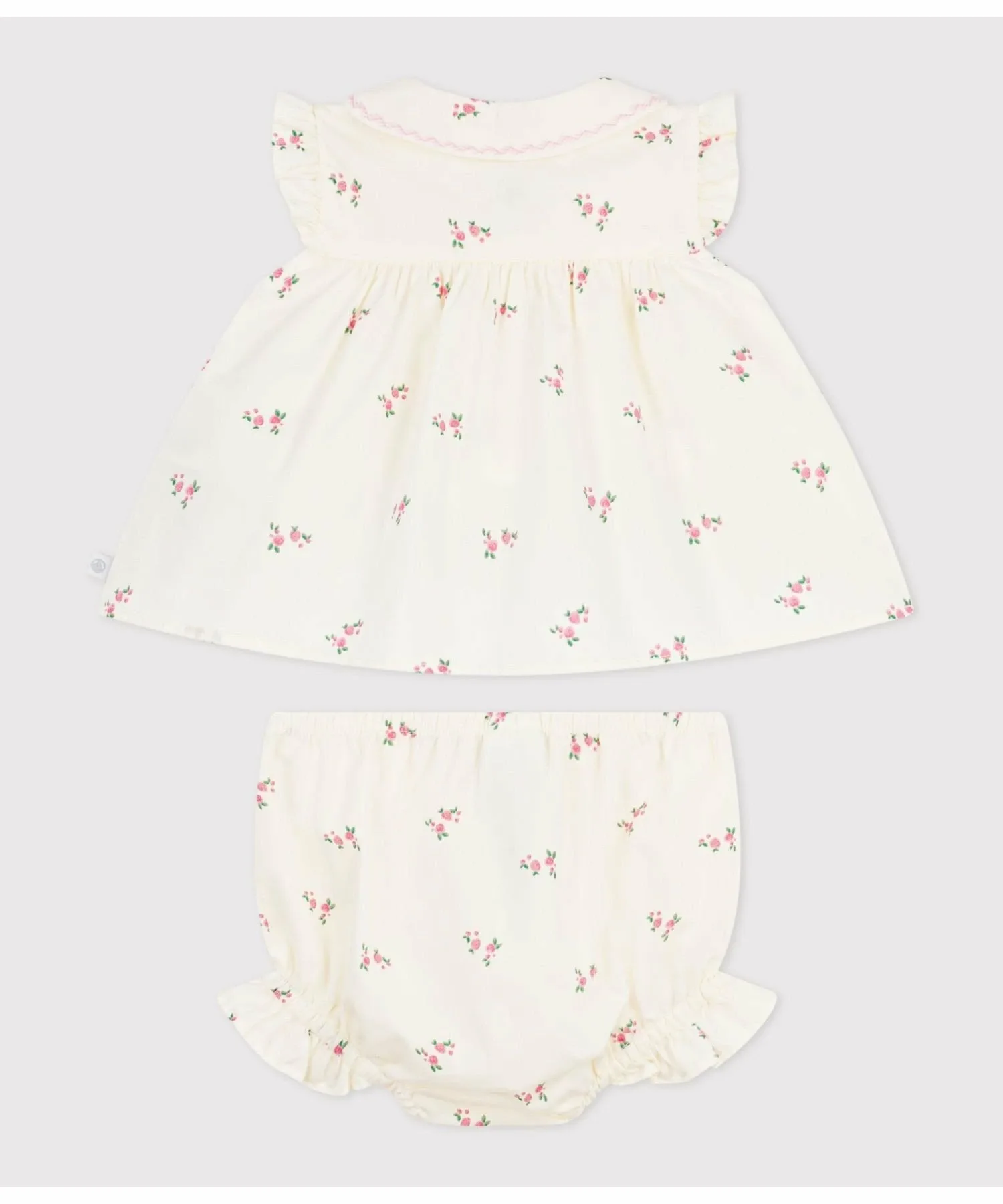 Детский комплект из двух предметов с цветочным принтом PETIT BATEAU, Off-white/multicolor — фото 3