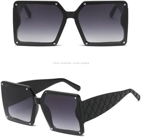 

Квадратные солнцезащитные очки для женщин, модные, большие, без оправы, с заклепками, винтажные очки для мужчин, ретро, ​​зеленые, градиентные цвета MTZJH, White