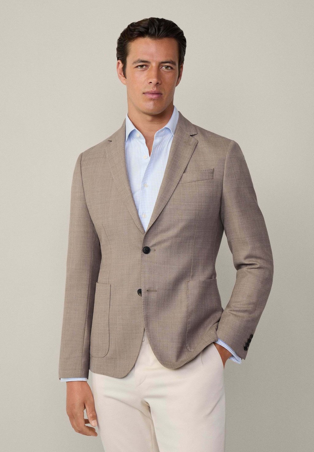 

Пиджак-блейзер SEMI PLAIN Hackett London, серо-коричневый