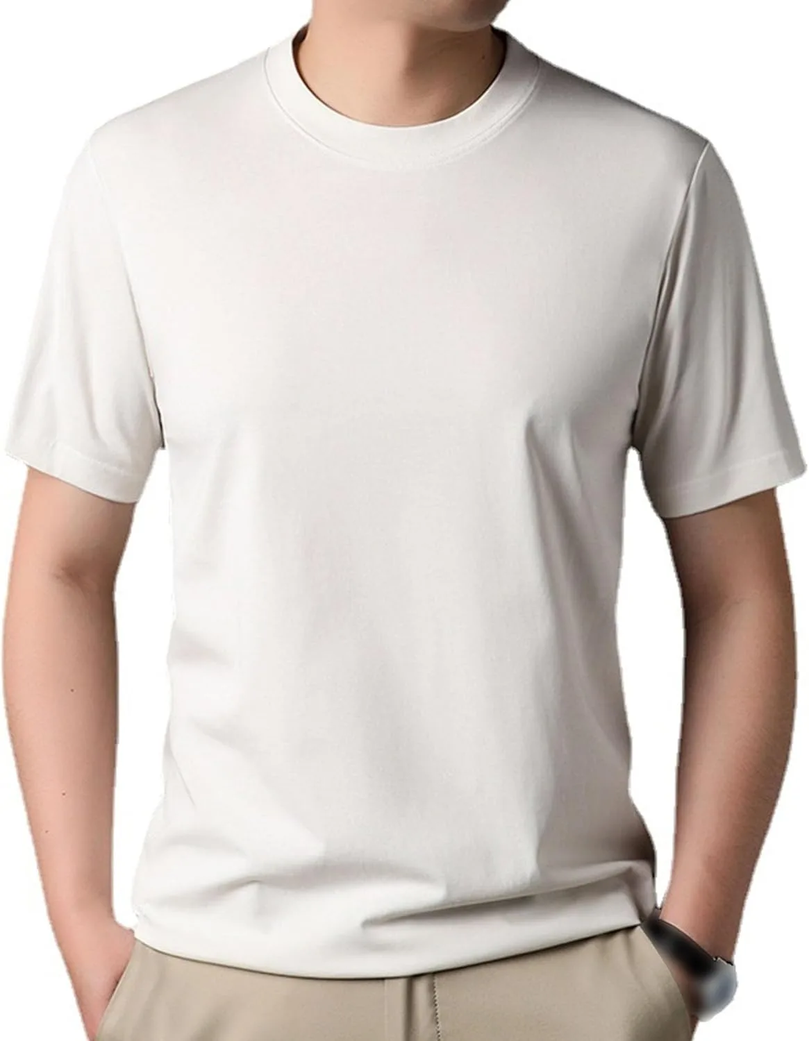 

Мужская футболка Crew Neck из мульбери шелка Slim Fit для тренировок SWJGLITTR