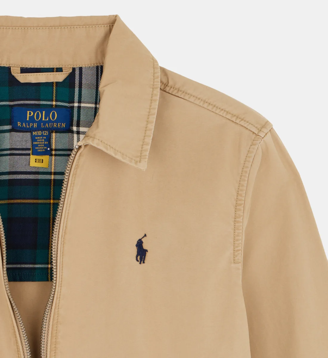 Прямой блузон с логотипом из хлопковой ткани POLO RALPH LAUREN, бежевый — фото 3