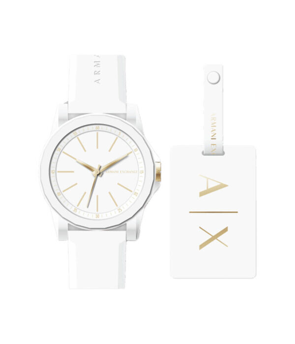 

Часы женские Armani Exchange Lady Banks с золотым циферблатом, белый