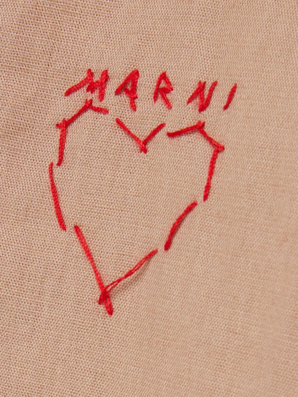 Рубашка с вышивкой Marni Kids, бежевый — фото 4