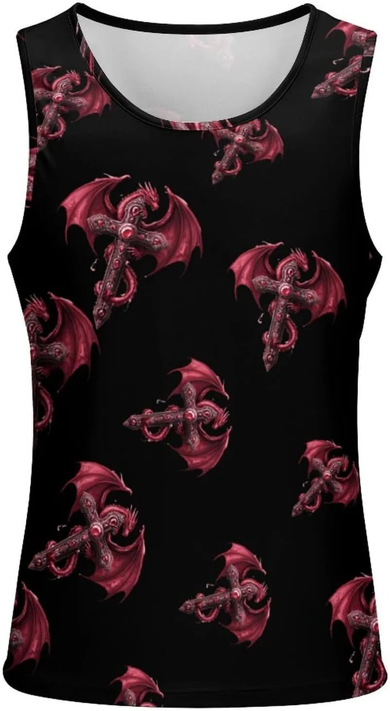 Мужской топ-майка с принтом Dragon Cross, спортивная, без рукавов, Style — фото 2