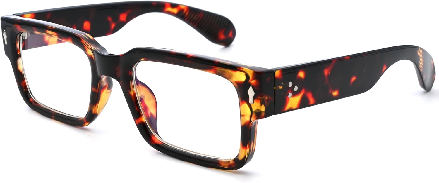 

Солнцезащитные очки Kursan Square Thick Frame Black для мужчин и женщин, модные прямоугольные солнцезащитные очки с защитой от УФ-излучения UV400, 3 Leopard(blue Light Blocking Glasses)