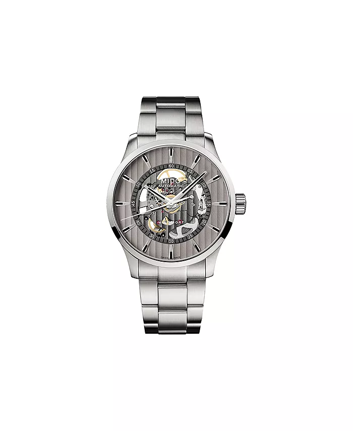 

Мужские швейцарские автоматические часы Multifort Skeleton Vertigo на стальном браслете, 42 мм Mido