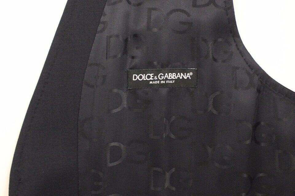 Элегантный жилет из синего хлопкового стрейч-платья Dolce & Gabbana, синий — фото 4