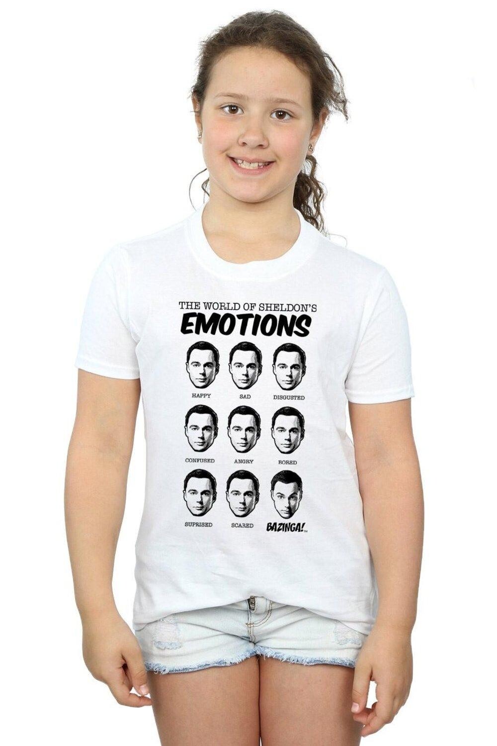 

Хлопковая футболка Sheldon Emotions The Big Bang Theory, белый