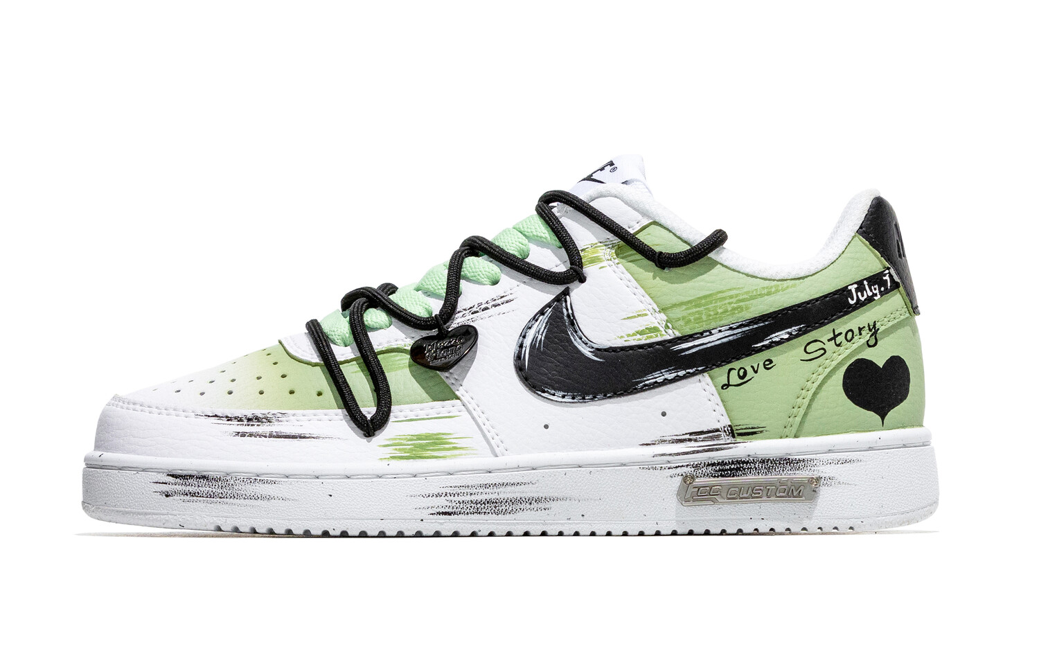 

Кроссовки Nike Court Vision 1 Skateboarding Shoes Women's Low-top Cloud White/Core Black/Green Spark, цвет Mian Mian