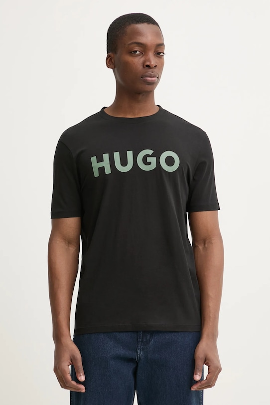 

Хлопковая футболка Hugo, черный
