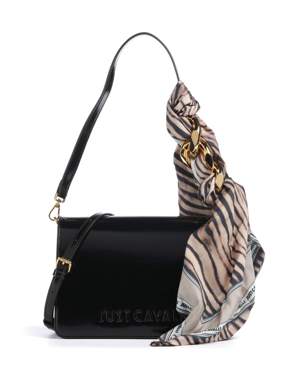 

Сумка на плечо с цепочкой-фуляром 7 из искусственной кожи Just Cavalli, черный