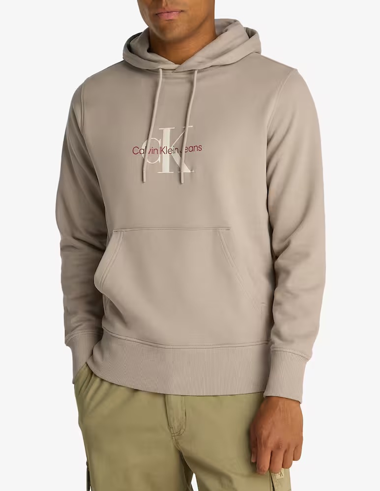 

Худи с большим логотипом и потертостями Calvin Klein Jeans, бежевый