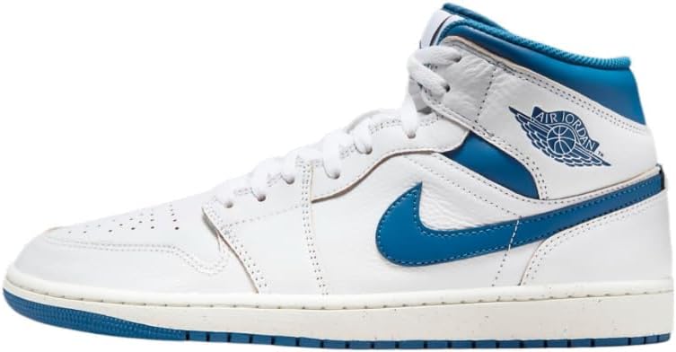 

Мужские кроссовки NIKE Air Jordan 1 Mid для баскетбола. Модная обувь., White Industrial Blue Sail