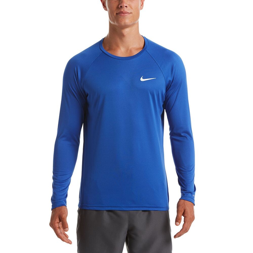 Мужская футболка для плавания с длинными рукавами Nike Dri-FIT UPF 40+ Hydroguard, цвет Game Royal