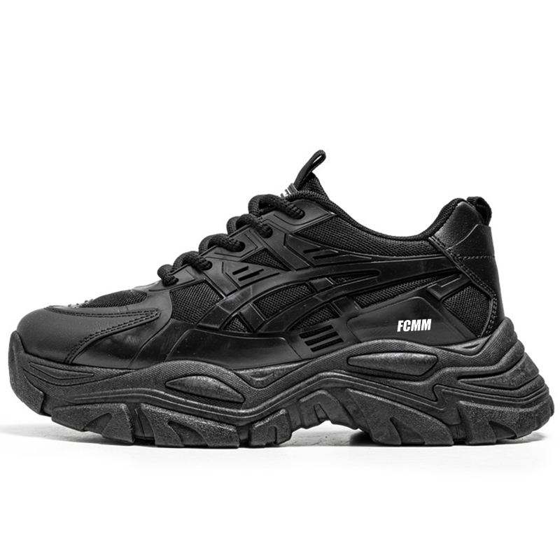 

FCMM Амортизирующие нескользящие износостойкие низкие массивные кроссовки унисекс черные, цвет Black