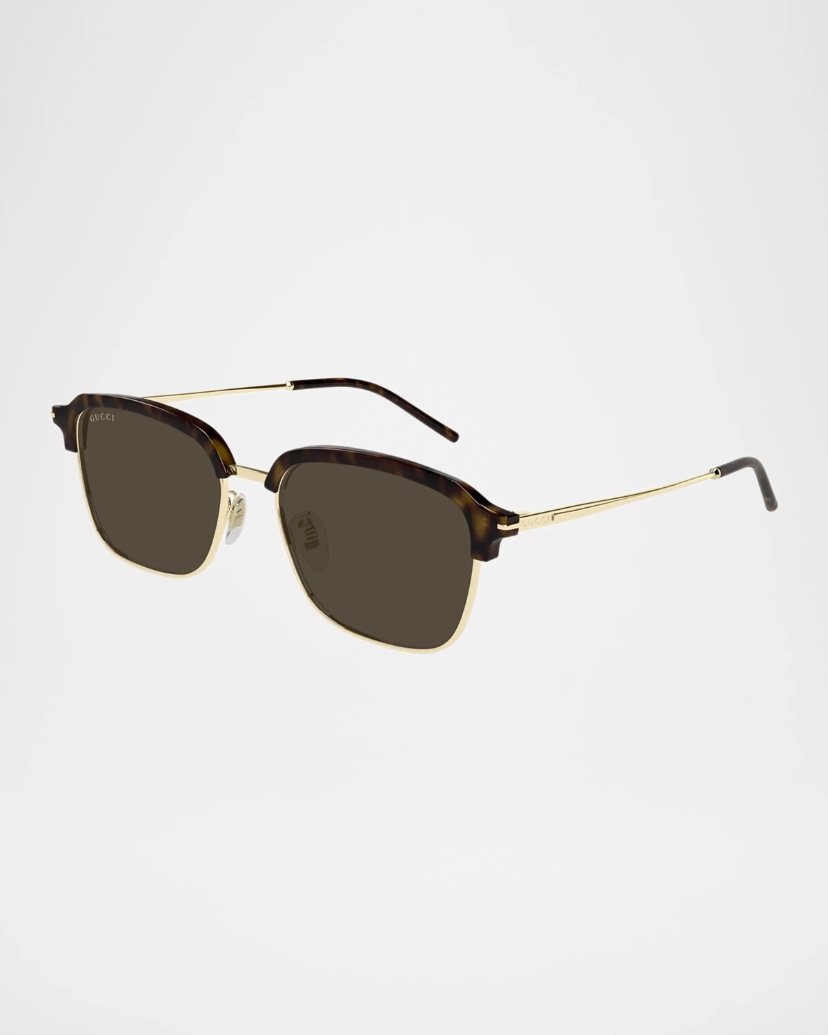 

Мужские металлические прямоугольные солнцезащитные очки GG1733SM Gucci, цвет Shiny Endura Gold With Havana Eyebrow