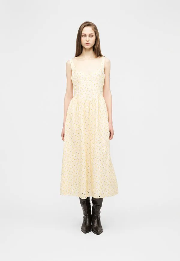 Платье-Корсаж с перфорацией Gap, Country Yellow