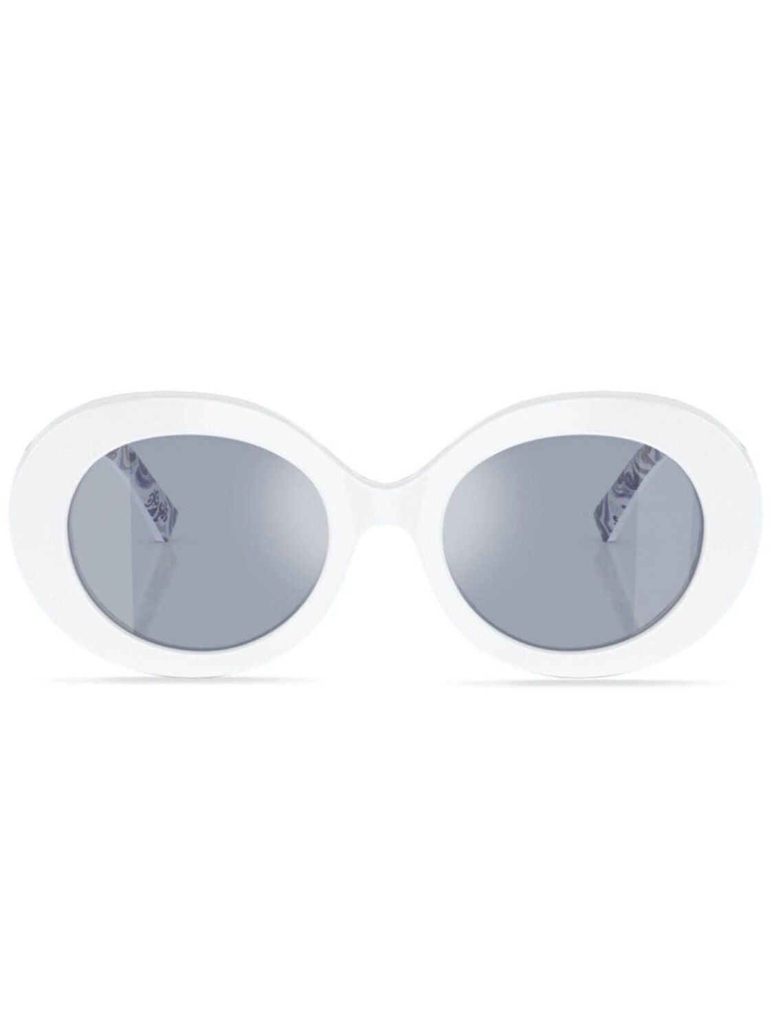 

Dolce & Gabbana Eyewear солнцезащитные очки в круглой оправе с принтом Majolica, белый