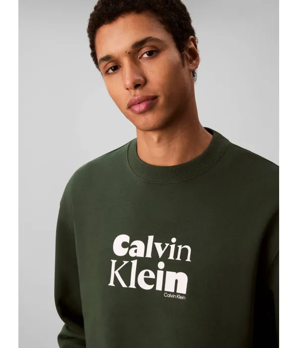 Махровая толстовка Regular fit Calvin Klein, зеленый — фото 4