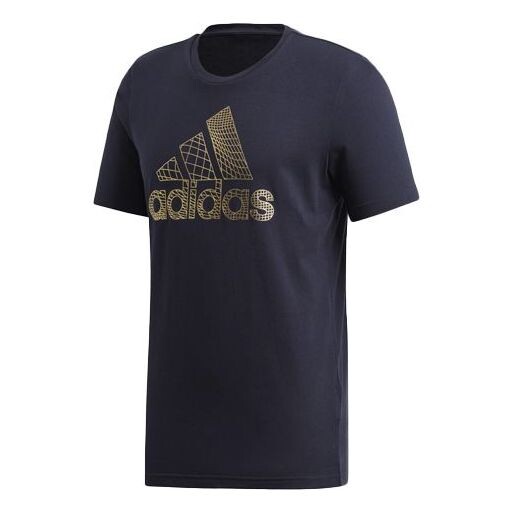 

Футболка athleisure casual sports round neck short sleeve blue Adidas, синий