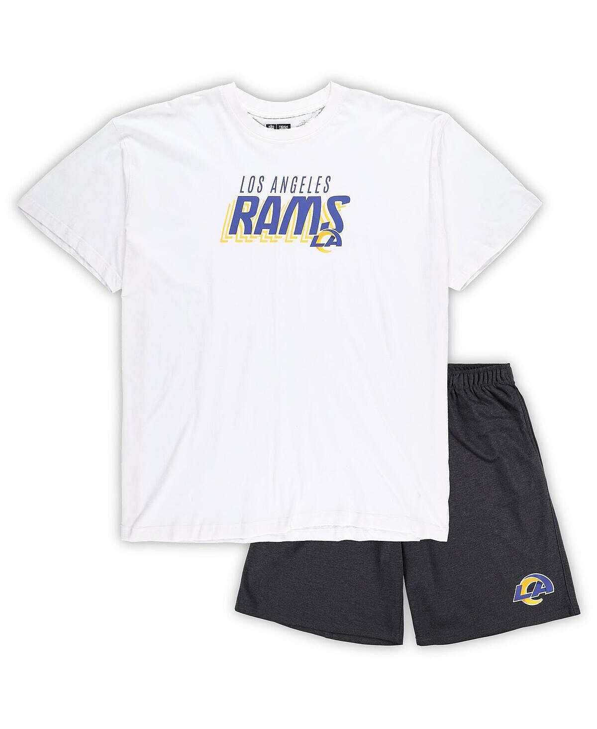 

Мужской комплект из футболки и шорт белого, темно-серого цвета Los Angeles Rams Big and Tall Concepts Sport