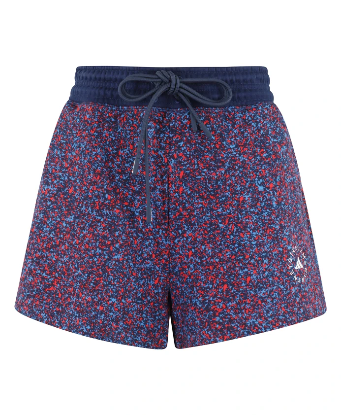 

Синие махровые шорты с напечатанным логотипом Adidas By Stella Mccartney, мультиколор