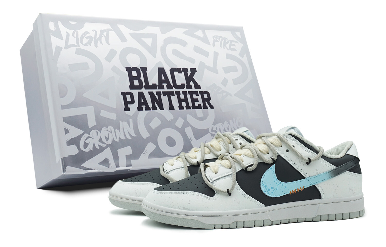 

Кроссовки Nike Dunk Skateboarding Shoes Men Low-top White/Black/Blue, белый