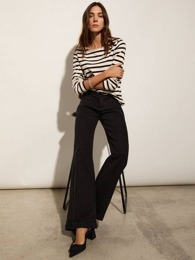 

Расклешенные джинсы из органической хлопчатобумажной смеси lou Baukjen, цвет Caviar Black