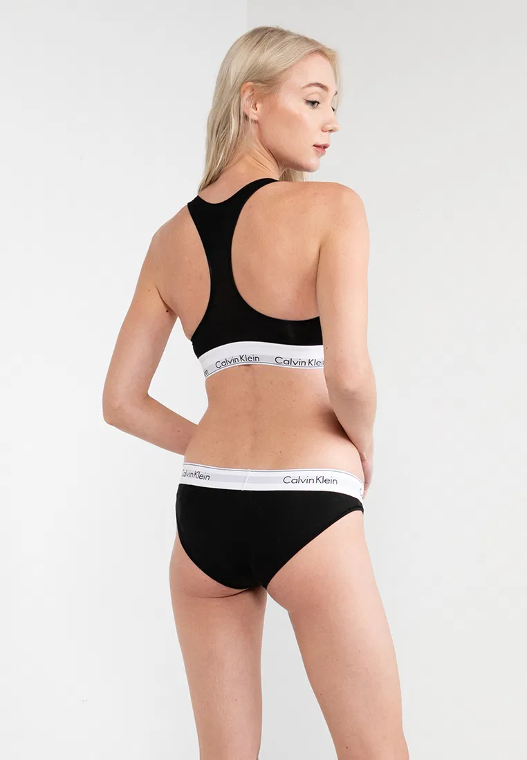 Трусы бикини, 3 шт., хлопок, Calvin Klein, черный — фото 2