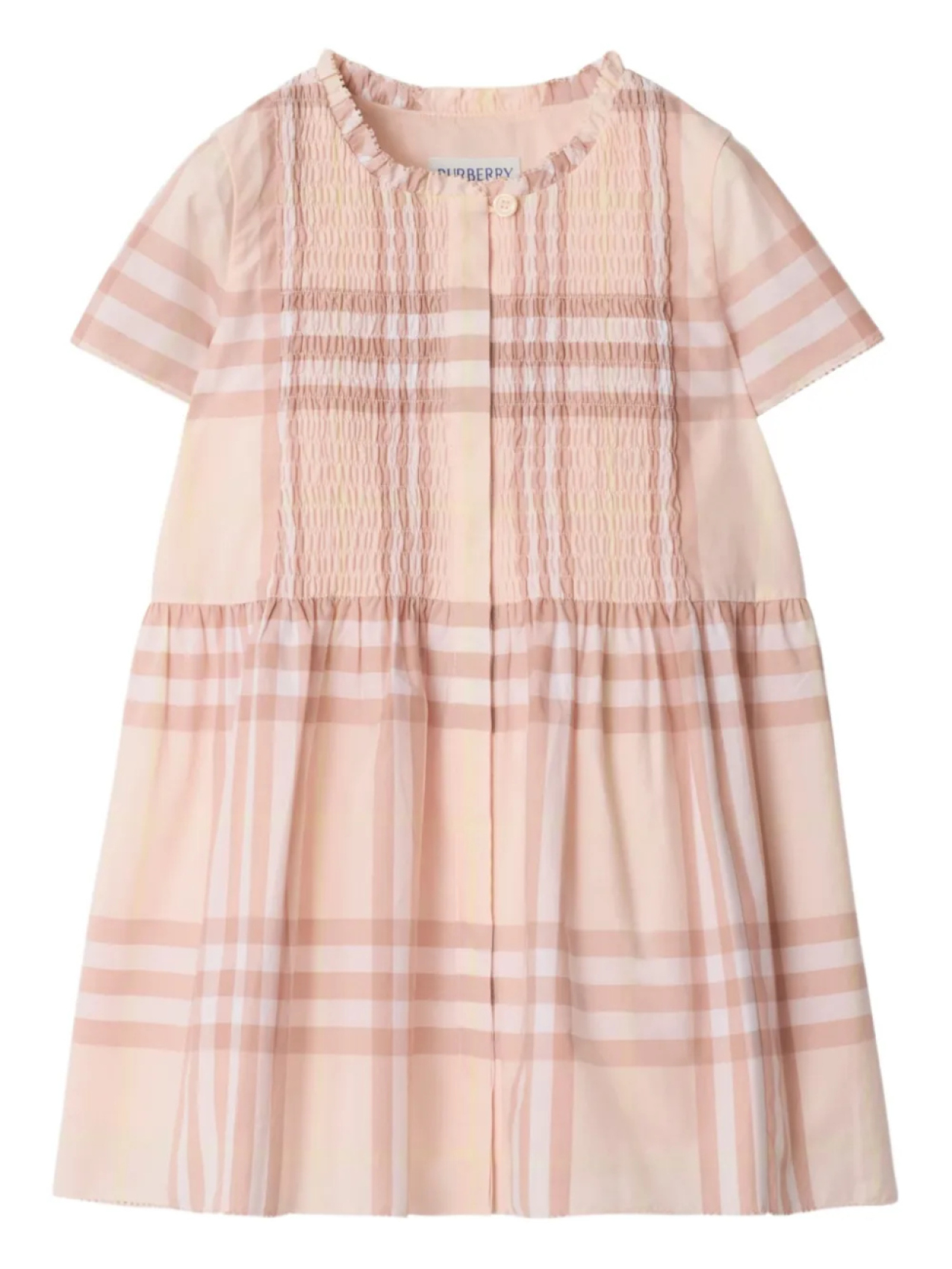 

Платье Burberry Kids из хлопка с принтом в клетку, розовый
