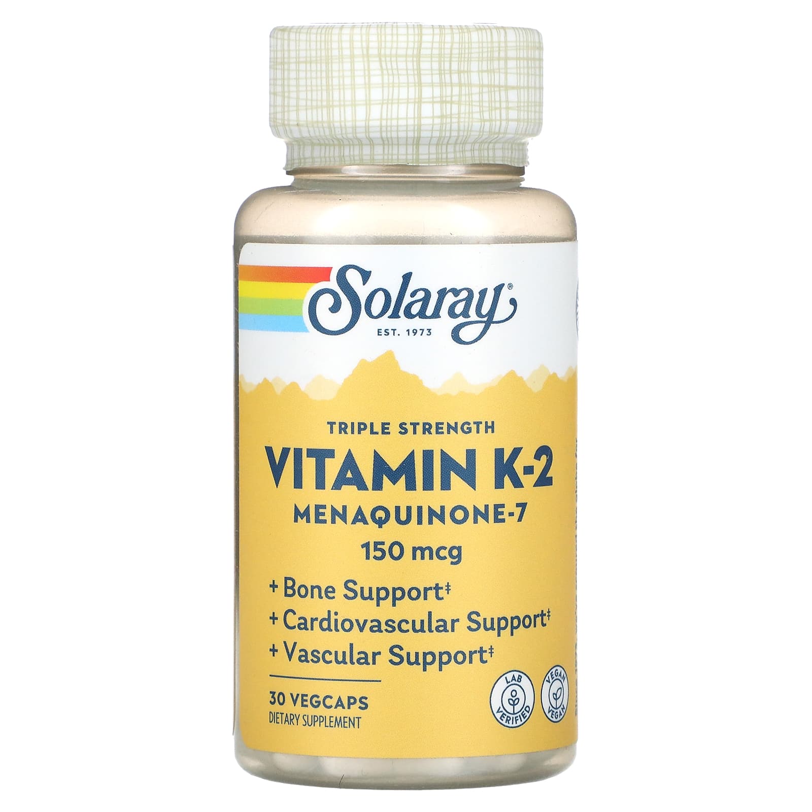 

Solaray Triple Strength Vitamin K-2 Menaquinone-7 150 mcg 30 VegCaps