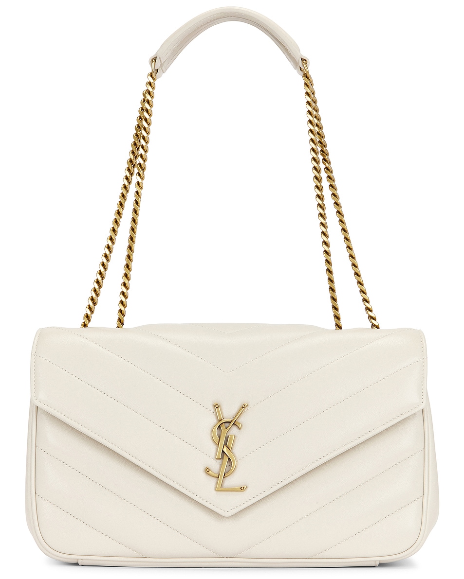 Средняя сумка Loulou с цепочкой Saint Laurent, Crema Soft — фото 3