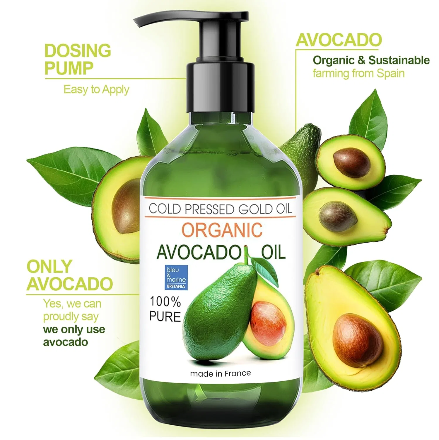 Масло авокадо Bio Oil Pure Avocado Oil 1000 мл B.O.T Cosmetic & Wellness — фото 3