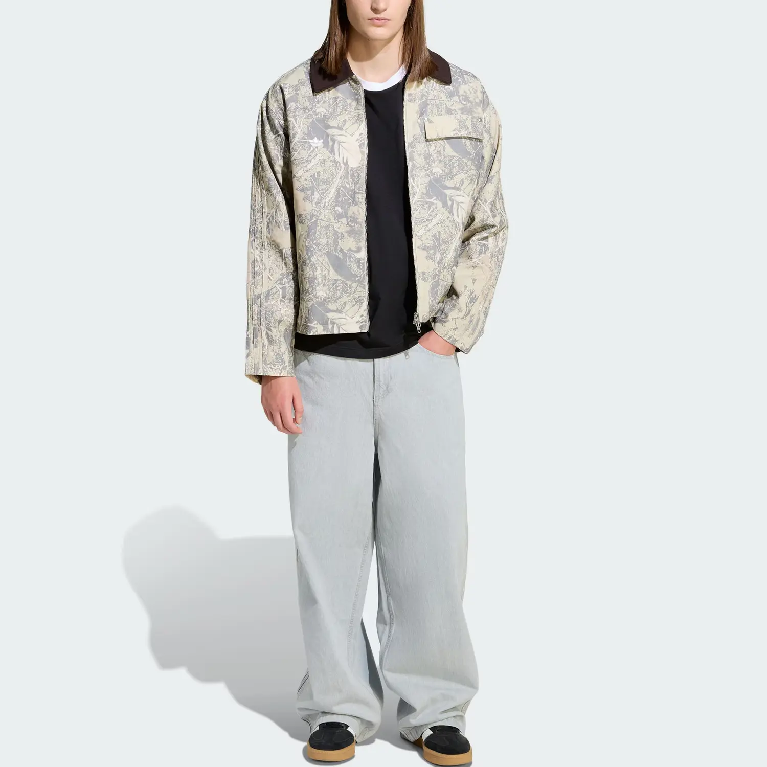 FW25 WORKWEAR CANVAS Пуховик мужской Adidas Originals, светло sesame серый/серый/miracle коричневый — фото 4