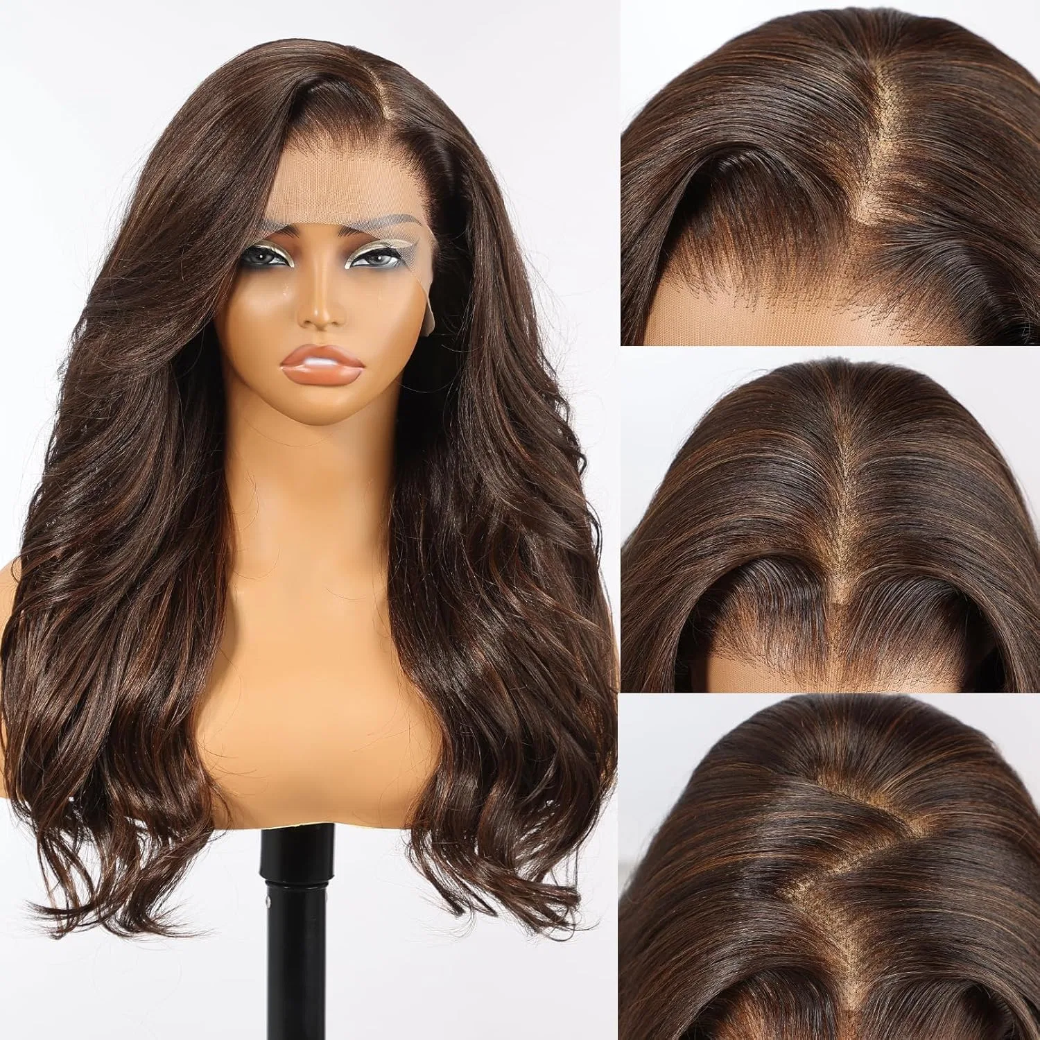 Коричневый парик «13 x 6 Chocolate Brown Lace Front Wig» от Allbell Allbell, Chocolate Brown