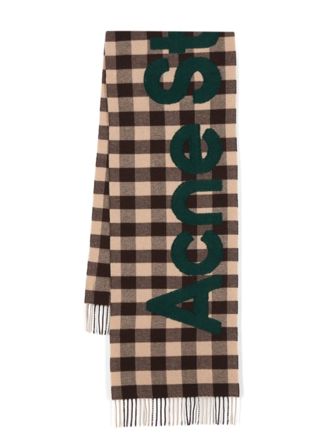 

Acne Studios шерстяной шарф с нашивкой-логотипом, коричневый