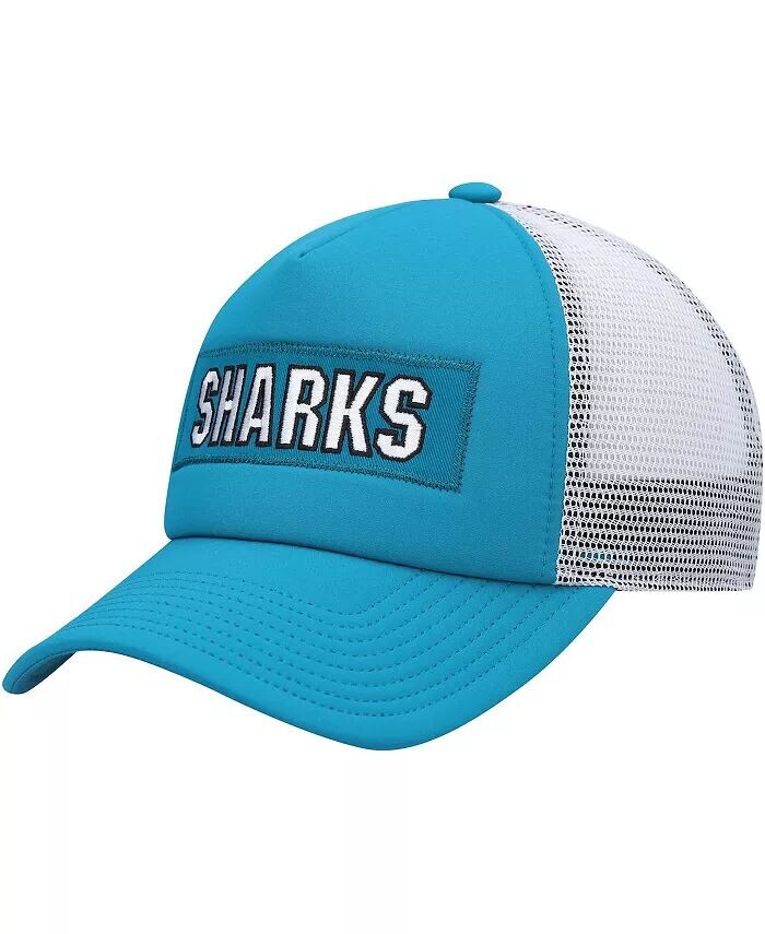 

Мужская бирюзово-белая кепка San Jose Sharks Team Plate Trucker Snapback Adidas