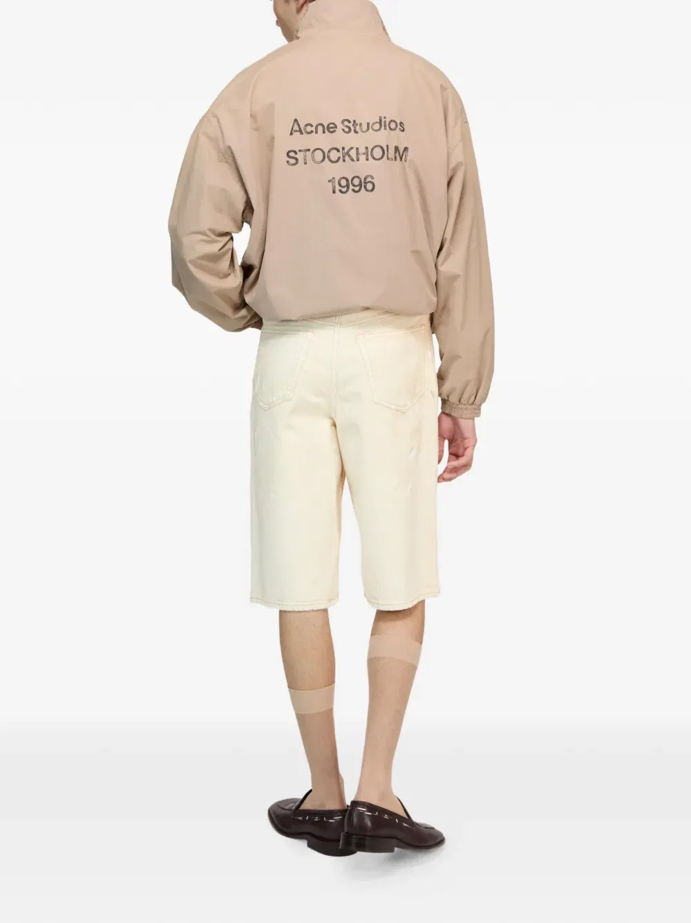 Шорты с нашивками Acne Studios, нейтральный — фото 3