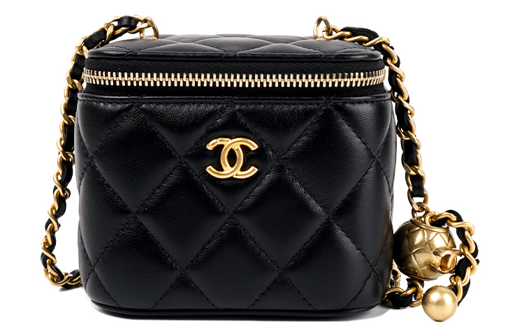 Маленькая золотая сумка через плечо из овчины для женщин black CHANEL, Box(Set+Box) — фото 2