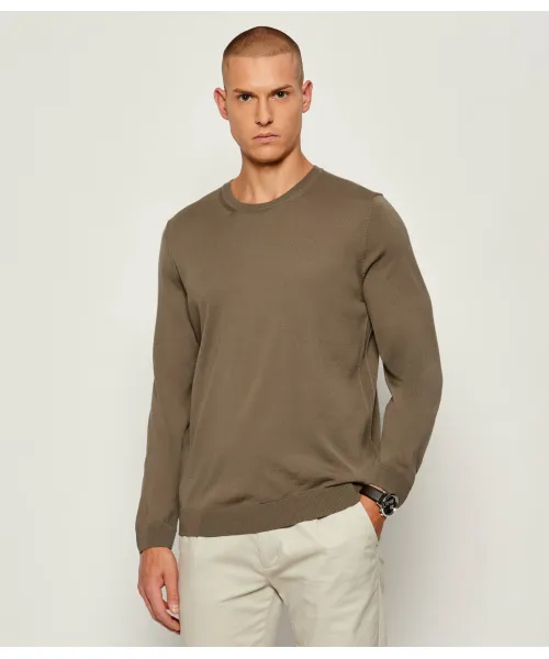 

Шерстяной свитер с перевивочным переплетением Slim fit Boss, зеленый