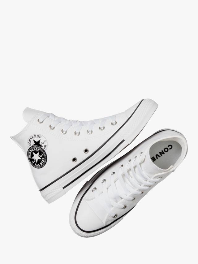 Детские высокие кроссовки Chuck Taylor All Star на шнуровке Converse, White/Black — фото 2