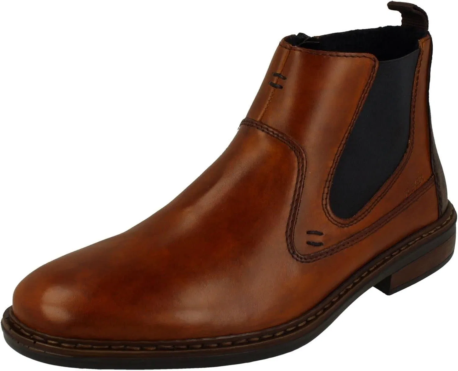 Мужские кожаные ботинки челси Rieker 17654-22 цвета ириски на молнии, Brown