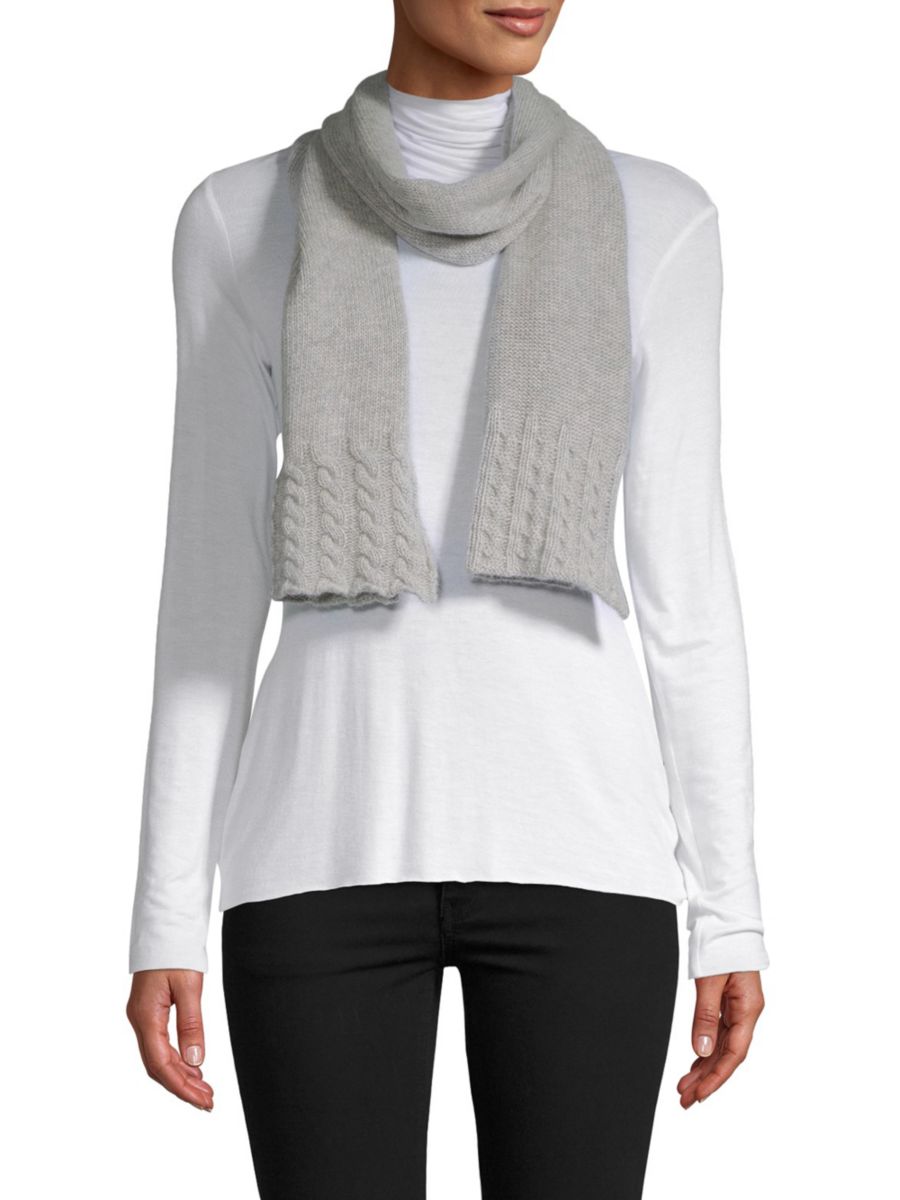 

Шарф из шерсти и кашемира с косами Portolano, цвет Light Heather