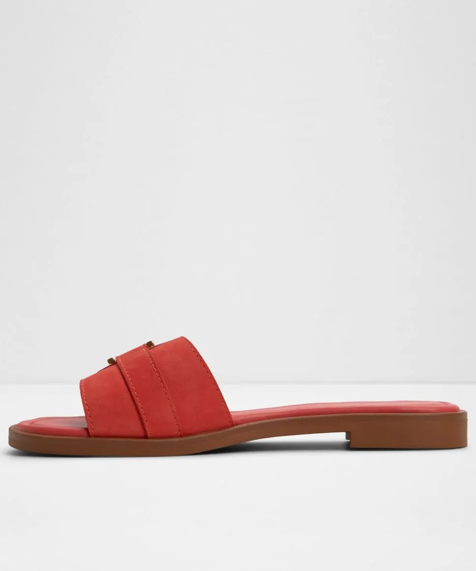 Женские сандалии на плоской подошве с круглым носком Aldo, красный — фото 3