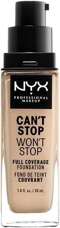 Тональное средство Cantostop One-Stop Full Coverage Foundation 6.5 Color Nude Nyx Professional Makeup 30 мл