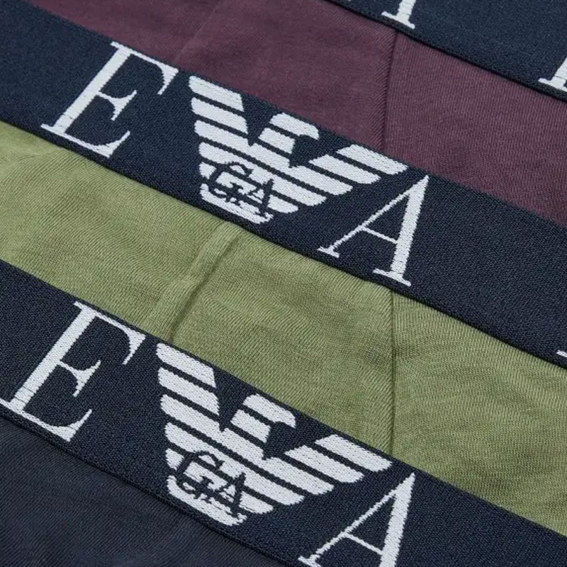 Тройка трусов с ярким логотипом-монограммой EMPORIO ARMANI, фиолетовый — фото 4