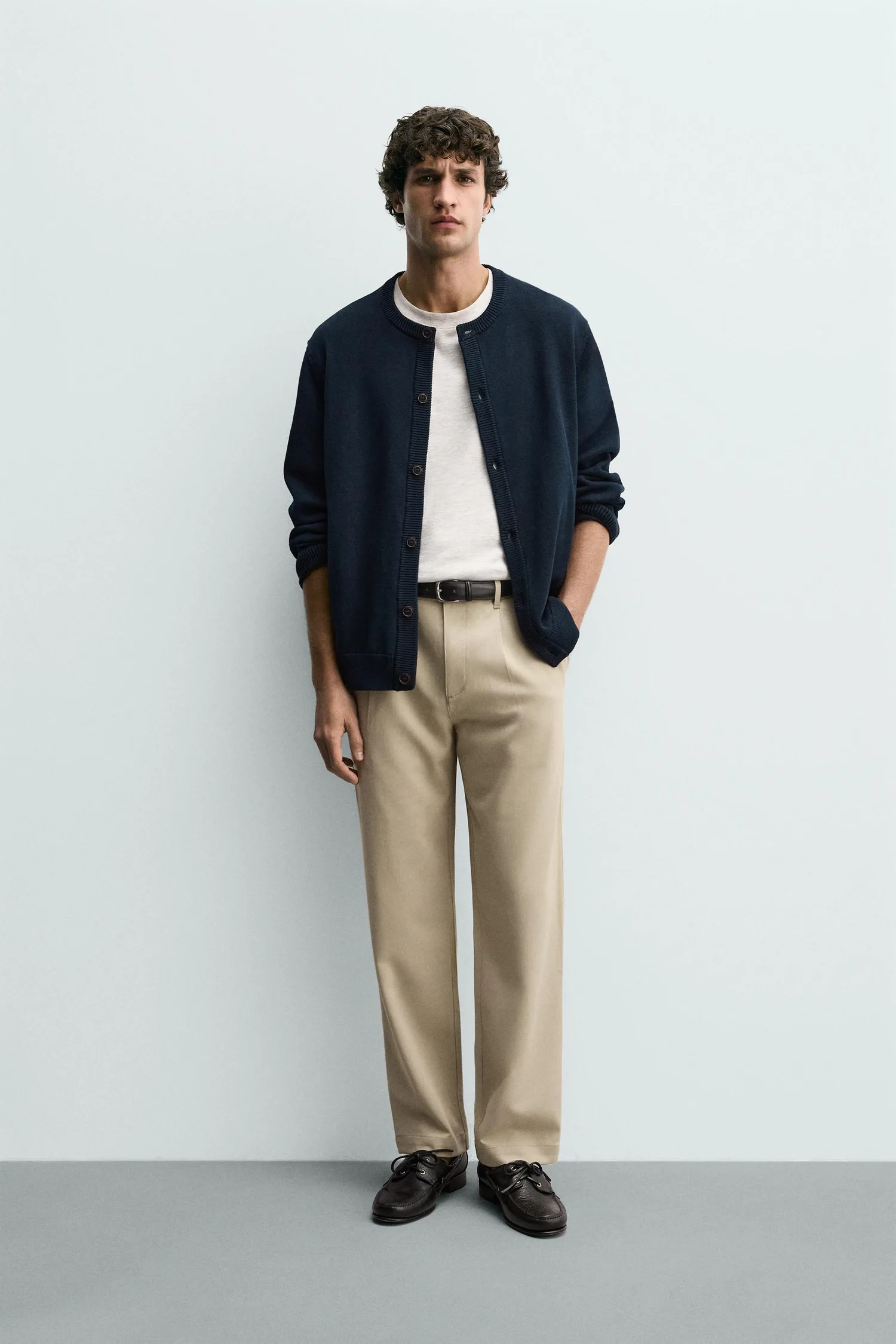 Удобные брюки прямого типа Zara, бежевый
