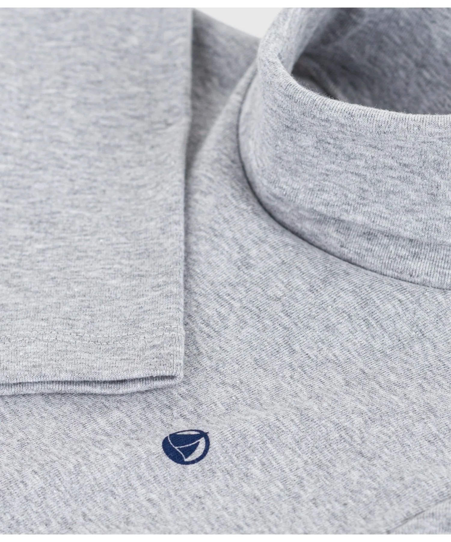 Футболка с длинными рукавами и высоким воротником PETIT BATEAU, Gray — фото 3