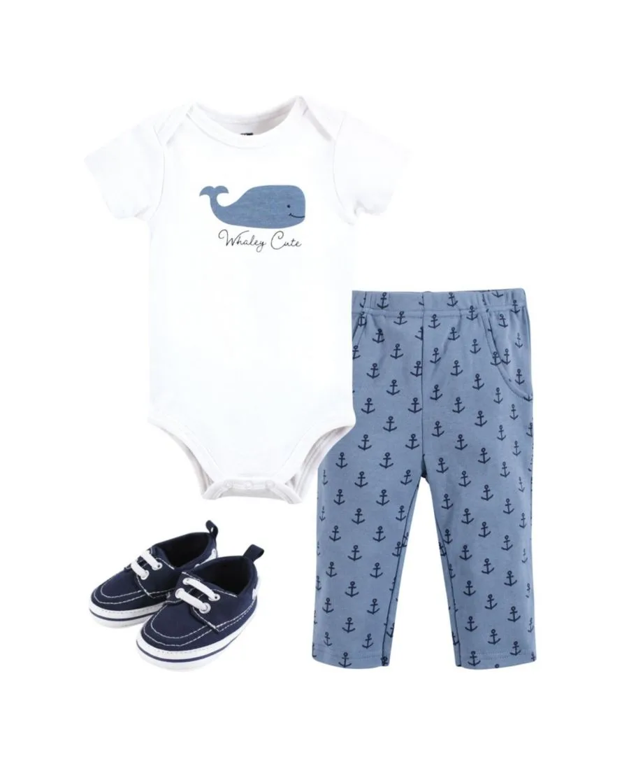 Хлопковый боди, брюки и обувь, комплект из 3 предметов, Tree Rex Hudson Baby, Whaley Cute Anchor