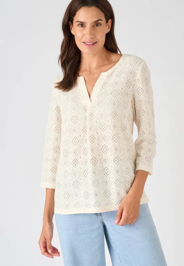 

Футболка с жаккардовым фактурным принтом Damart, Blanc Cassé, Белый, Футболка с жаккардовым фактурным принтом Damart, Blanc Cassé